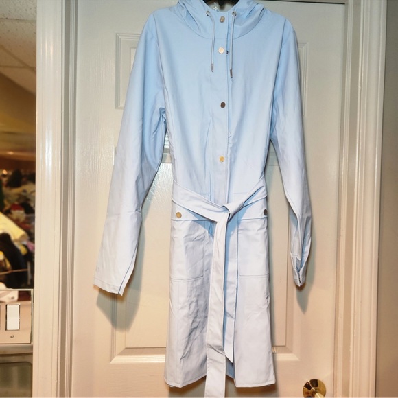 NWOT Rains x Urban Outfitters Women's Waterproof Trench Coat Rain Coat Classic - Picture 4 of 9